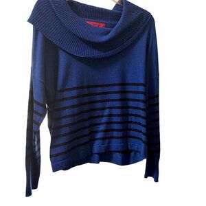 Sunset Rd Cowl Neck Cropped Striped Sweater Size L